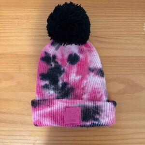 CC Kids Pink & Black Pom-Pom Beanie